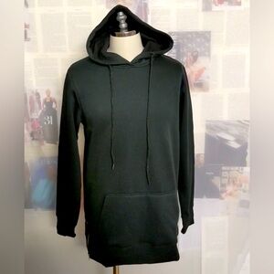 BlackLong Pullover Hoodie Medium with side zips
